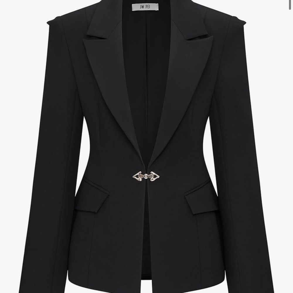 JW PEI Women's Layla Lock Buckle Deep-V Blazer Size 10